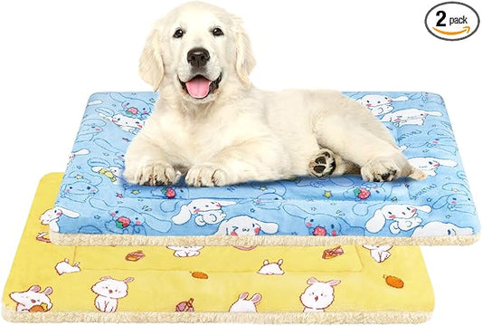 2 Pcs Self Warming Cat Bed, Washable Self Heating Pet Mat Soft Small Animal Winter Bed Pads Sleeping Pads for Rat Chinchilla Hedgehog Hamster Squirrel Ferret Cat Dog (27×21 Inch)