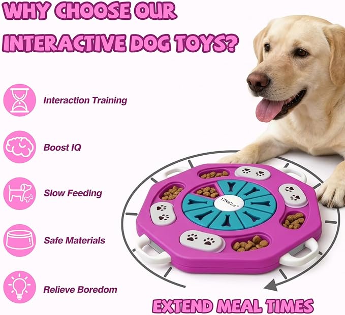 YINEYA Dog Puzzle Toy, Enrichment Toys for Dogs Training IQ & Treat Brain Games, Dog Toys to Keep Them Busy, Mental Stimulation for Dogs, Puppy Toy for Treat Dispensing, Puzzle for Small, Medium, Cats