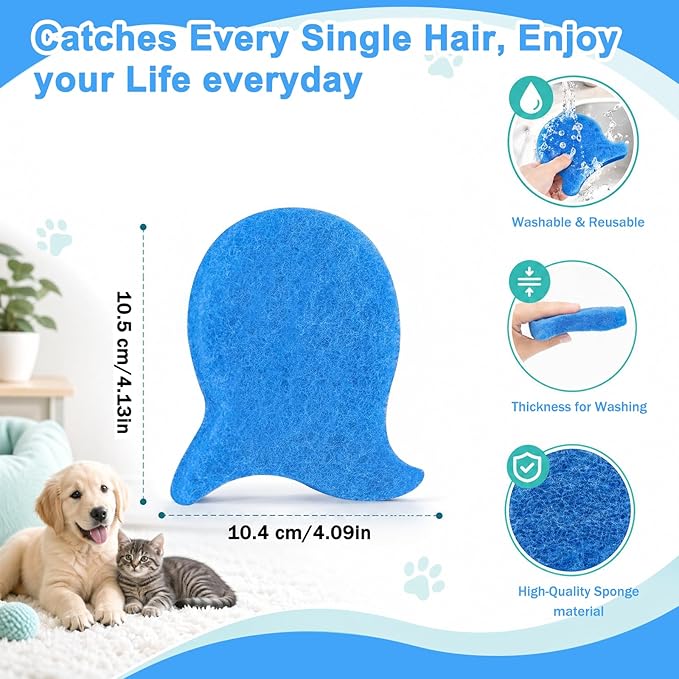 10PCS Pet Hair Remover for Laundry, Reusable Dog & Cat Laundry Hair Catcher, Effectively Removes Pet Hair, Lint and Dander from Clothes & Bedding, Suitable for Washing Machines, Dryers