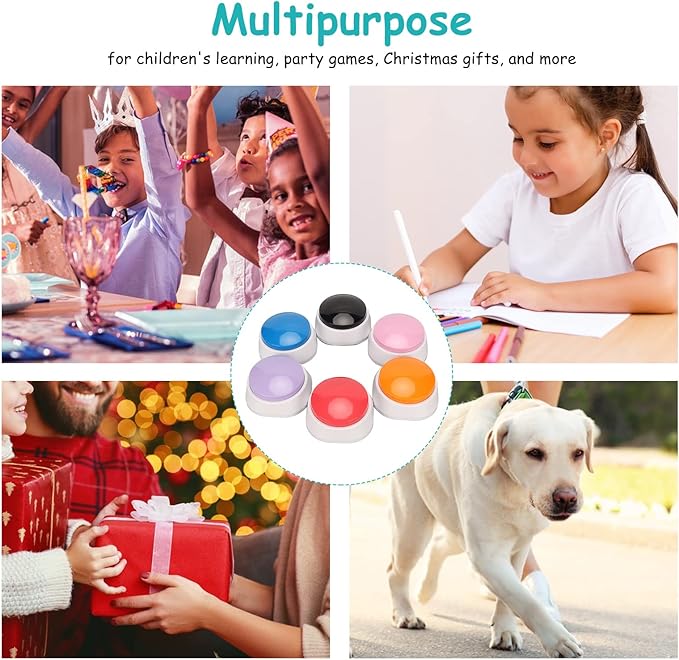 Voice Recording Multifunctional Orange Blue Red Black Dog Talking Buttons for Party Games for Dogs
