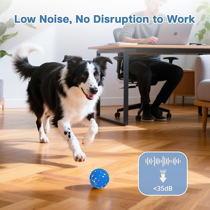 Interactive Dog Ball, Remote-Controlled Moving Dog Toy with Colorful Lights, 3 Interactive Modes and TPU Material, Bouncing Ball for Dogs to Keep Them Entertained