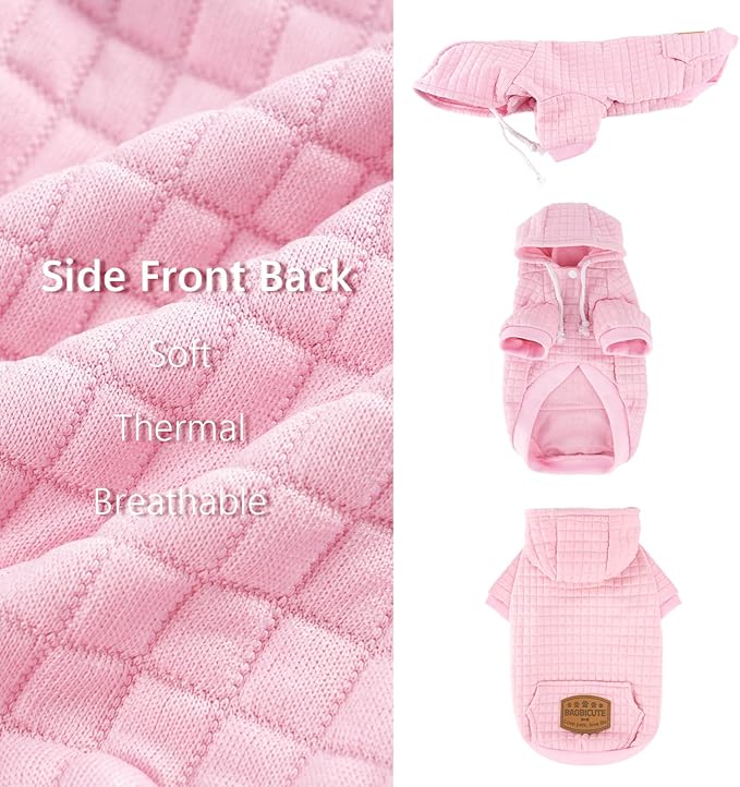 1 Pack Dog Hoodie Sweaters for Small Medium Dogs Warm Dog Clothes for Large Dogs Soft Waffle-Like Laminated Sweatshirt Bulldog