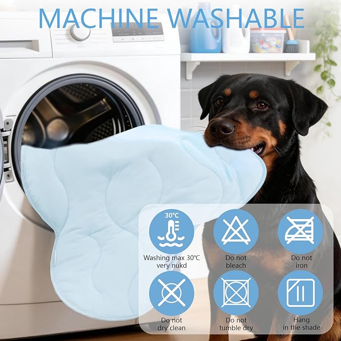 BECEMURU Dog Cooling Mat, Thickened Soft Pet Cooling Pad for Summer, 55"x37" Could-Shape Pet Bed for Crate Kennel Sofa, Non-Gel Coolness, Machine Washable & Durable - Keep Pet Cool and Comfortable