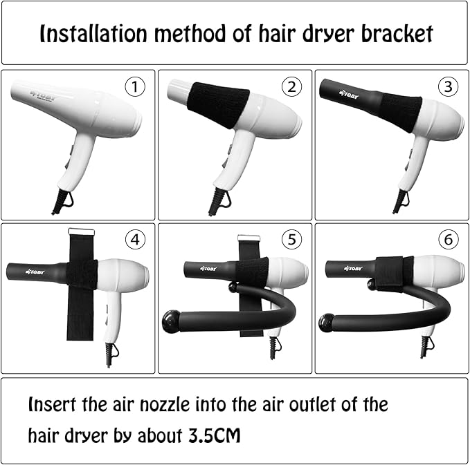 DAWAZ pet Grooming Dog Hair Dryer Water Blowing Machine Neck Hanging Bracket Universal Adjustment Free Your Hands (D1), BLACK