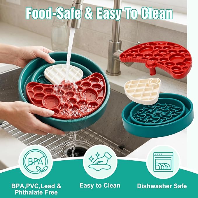 3-Level Slow Feeder Dog Bowl – Anti-Slip Interactive Feeder for Healthy & Calmer Eating, Reduces Boredom and Anxiety, Designed as Treat Puzzles for Small Medium & Large Dogs