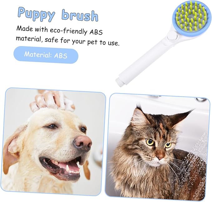 Toddmomy Portable Dog Shower Sprayer with Hose Pet Massage Brush for Puppy Bathing Handheld Combing Shower Head for Efficient Water and Shampoo Saving Suitable for All Dog