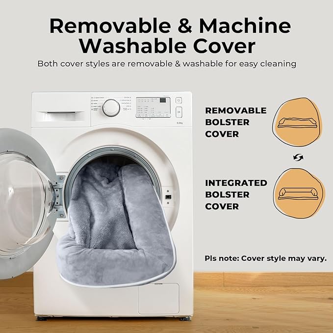 Large Dog Bed Orthopedic Washable, Big Large XXXLarge Dogs, Orthopedic Grey Extra Dog Bed with Waterproof Cover and Removable Egg Foam, Couch Bed Bolster