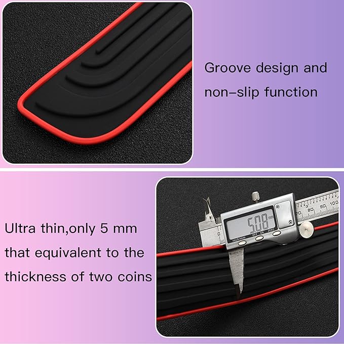 Door Sill Plate Protectors for Car - Universal Door Entry Guards Sill Scuff Cover Panel Step Protector, Welcome Pedal Protector Cover, Sports Pattern, Full Black Base, 4pcs/Set
