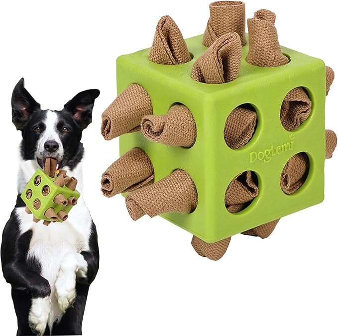 Dog Puzzle Toy, Dog Snuffle Ball, Interactive Puzzle Dog Toys for Small, Medium, Large Dog, Puppy Treat Dispenser, Cloth Strip Hiding Food Chew Toys(Green)