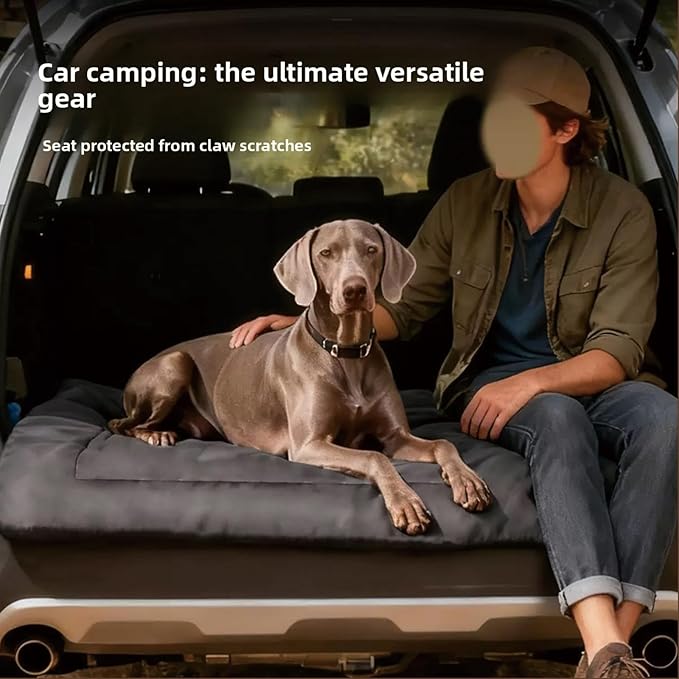 YOFANG Outdoor Travel Dog Bed Mat Large, Portable Crate Mat Waterproof Anti-Slip, Kennel Pad Washable, Pet Camping Beds Nylon Fabric, Easy to Clean for Outdoor/Indoor and Car Mat, 36"x25" Grey