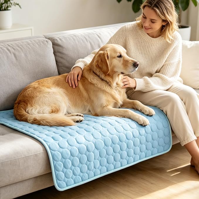 Mannice Pet Cooling Mat, 2X-Large, 27.5 x 39.0 in, Mesh, No Water or Electricity Needed, Safe, Portable, Foldable, Easy to Use, Designed for Large Dogs and Cats, 3 Years Warranty