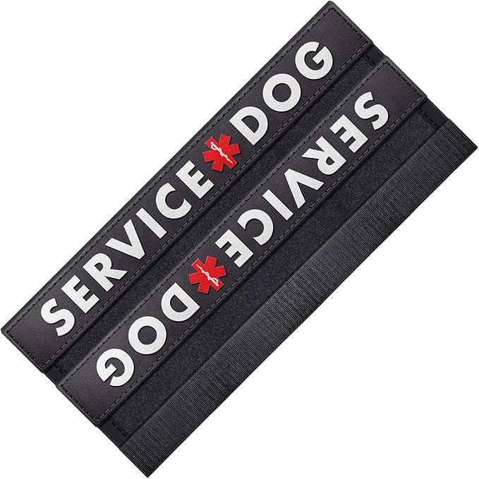 Tuff Pupper Waterproof Leash Sleeve | Fits Any Standard Size 1 Inch Wide Leash | Dual Sided Message | Durable Neoprene & Silicone | Odor & Stink Proof | Easy Secure On & Off (1 Pack, Service Dog)