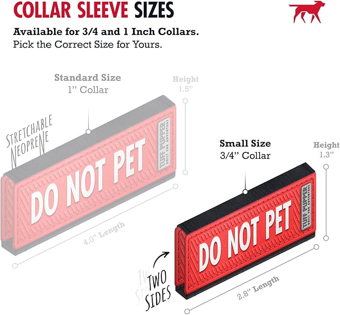 Tuff Pupper 2-Pack Waterproof Collar Sleeves | Fits Any 3/4 Inch Wide Dog Collar | Dual Sided Message | Durable Silicone & Neoprene | Odor & Stink Proof | Easy Slide On & Off (Do Not Pet, Small)