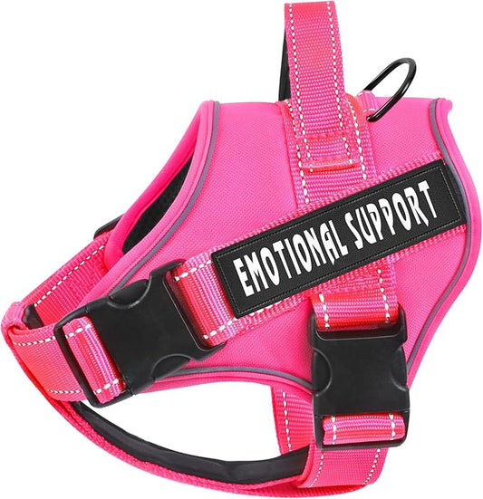 voopet Service Dog Harness, Emotional Support Pet Vest Harness, Reflective Breathable & Adjustable No Pull ESA Harness for Small Medium Large Dogs (with 4 PCS Removeable Tags),X Large (Pack of 1)
