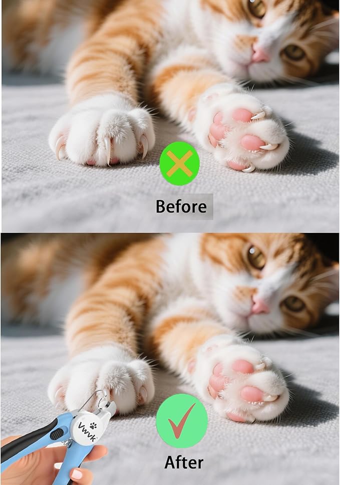Dog Nail Clippers with Light, Professional Toenail Clippers for Thick Toenails, LED Illuminated Pet Nail Trimmer to See Bloodline, Safety Guard & Blade Lock, for Dogs & Cats