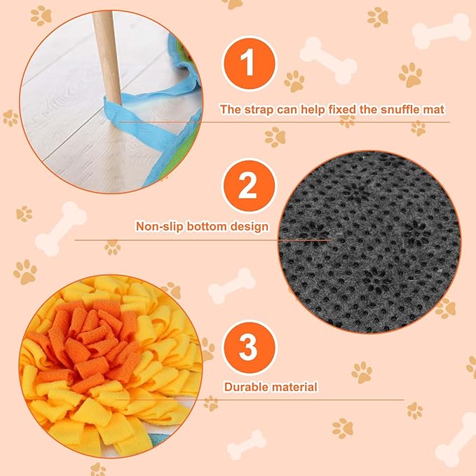 Yummy Sam Snuffle Mat for Small and Medium Dogs, 2 in 1 Portable Interactive Nose Smell Training Sniffing Pad with Puzzle Toys for Boredom Stimulating Slow Eating and Keep Busy (Green)