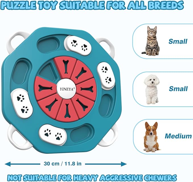 YINEYA Dog Puzzle Toy, Enrichment Toys for Dogs Training IQ & Treat Brain Games, Dog Toys to Keep Them Busy, Mental Stimulation for Dogs, Puppy Toy for Treat Dispensing, Puzzle for Small, Medium, Cats