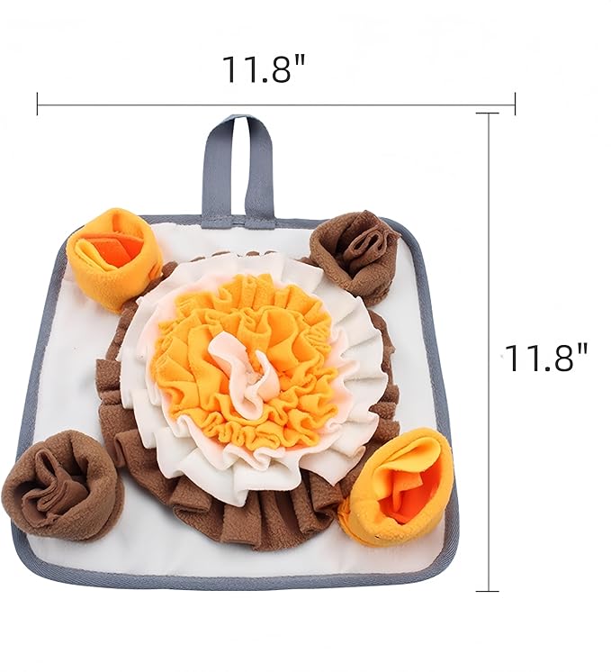 Rabbit Foraging Mat Bunny Enrichment Toys for Small Animals, Snuffle Mat with Anti-Slip Bottom, Slow Feeder Treat Dispenser for Bunnies, Guinea Pigs, Hamsters, Chinchillas, Hedgehog