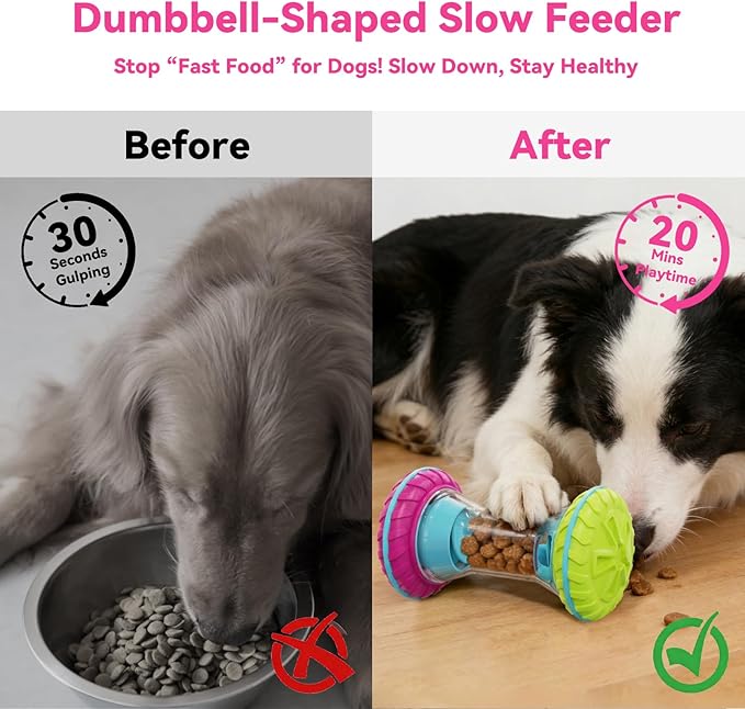 MateeyLife Interactive Dog Toys, Durable Dog Enrichment Toys to Keep Them Busy, Slow Feeder Treat Dispensing Dog Toys, Adjustable Dog Puzzle Toy, Reduce Boredom