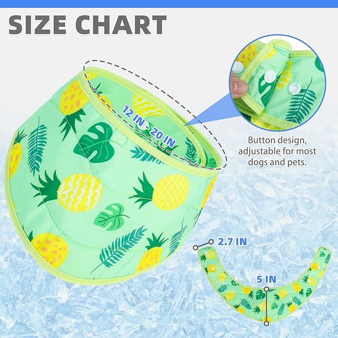 KOOLTAIL Dog Cooling Bandana, 2 Pack Cute Instant Cooling Vest Pet Ice Scarf Adjustable, Summer Outdoor Ice Neck Cooler Towel Neck Wraps, Pet Chill Out Scarf Cooler Prevent Sunstroke in Hot Summer