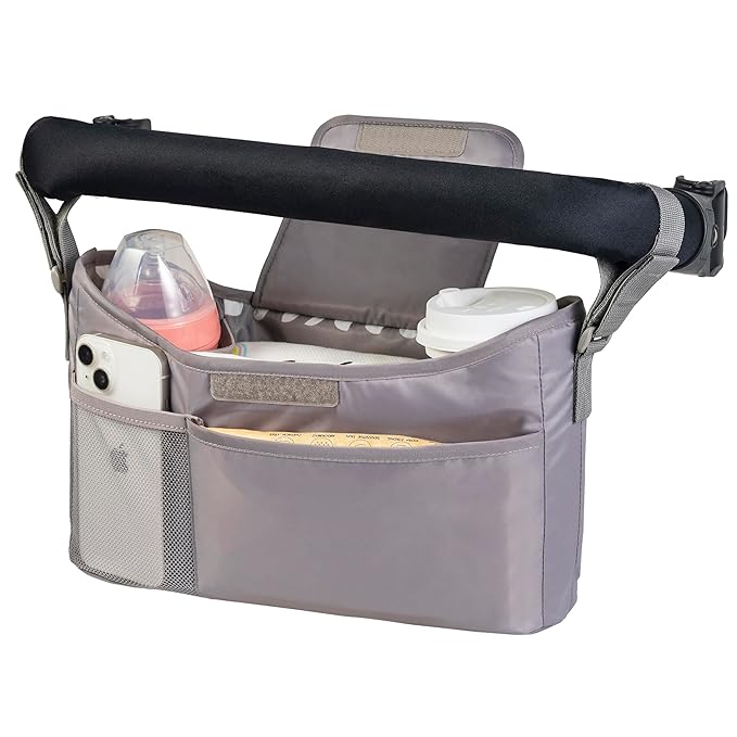 Tiny Twinkle Universal Stroller Organizer with Adjustable Strap - Waterproof Stroller Caddy Fits Baby Jogger, Nuna, Graco, Donna and Bugaboo Strollers (Luna）