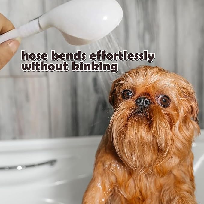 Milltrip Pet Shower Spray Head Hose - Push-On Faucet Attachment for Dog & Cat Bathing, Flexible Shower Hose, Universal Fit for Bath Tub/Sink Faucets (Single Tap Type)