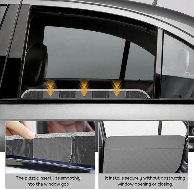 Dog Car Door Protector, 20% Larger Coverage Vehicle Door Cover,Car Door Guard Mat, Pet Door Panel Protector for SUVs Pickup Trucks, Protects Doors from Dog Scratching (Grey)