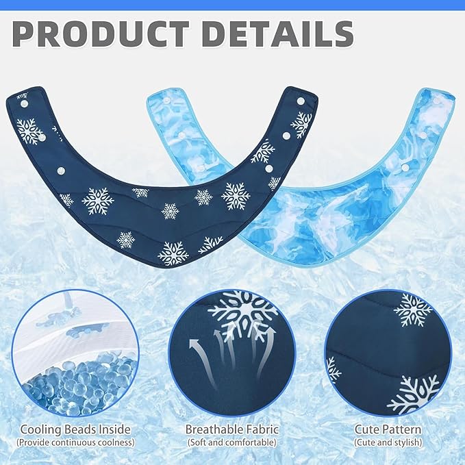KOOLTAIL Dog Cooling Bandana, 2 Pack Instant Cooling Vest Pet Ice Scarf Adjustable, Summer Outdoor Ice Neck Cooler Towel Neck Wraps, Pet Chill Out Scarf Cooler Prevent Sunstroke in Hot Summer, Blue