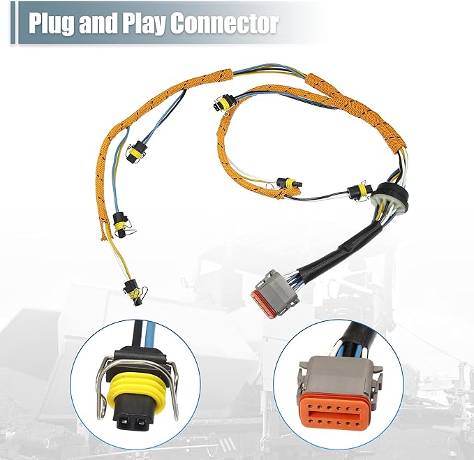 X AUTOHAUX Engine Fuel Injector Wiring Harness for CAT for Caterpillar C7 Engine Excavator 2225917 Fuel Injector Wiring Harness Assembly