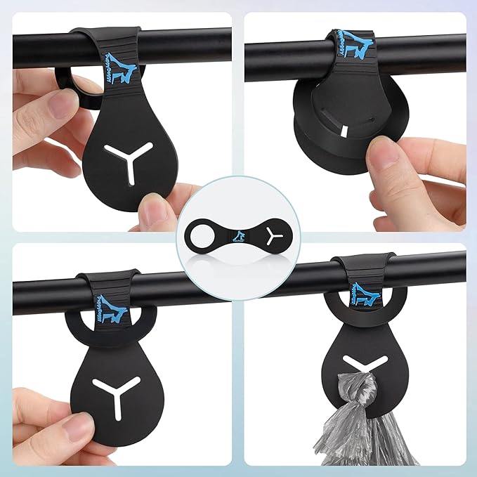 Dog Poop Bag Holder for Leash Waste Bag Carrier Dog Poop Bag Dispenser for Walking Running Bicycle Accessory 4 pieces (Pink)