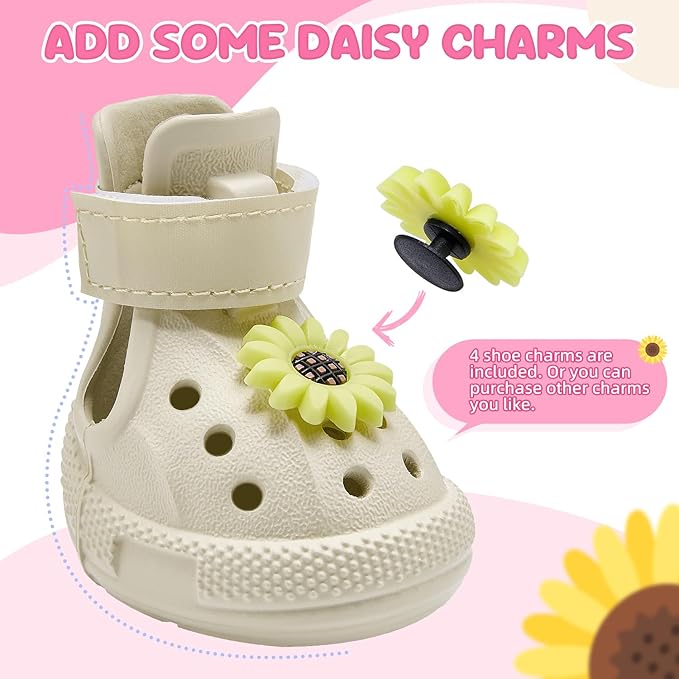 Nasjac Dog Shoes for Hot Pavement - Breathable Dog Sandals with Non Slip Soles & Reflective Straps, Easy ON & Off, Easy-Clean Summer Outdoor Pet Boots for Small Medium Large Dogs, BG, 8