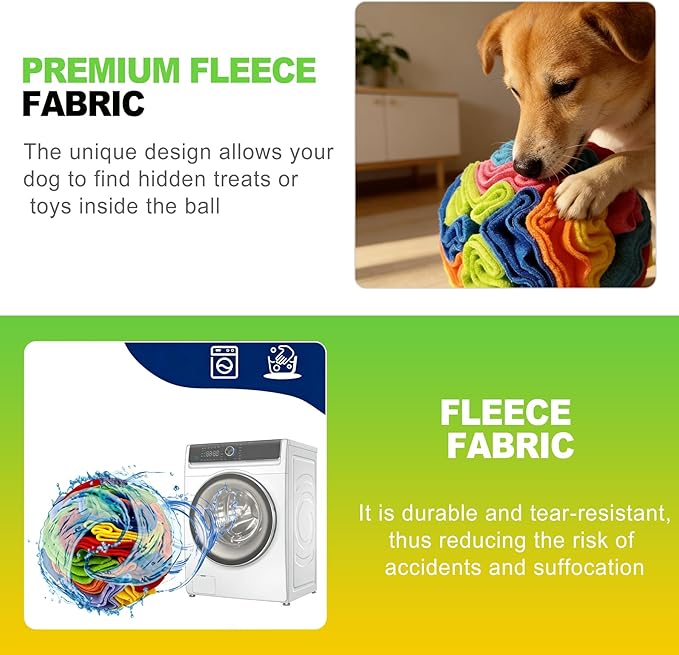 Dog Snuffle Ball Interactive Puzzle Toy for Dogs Toy for Small Medium Large Dogs Machine Washable Keeps Dogs Busy and Mentally Stimulated