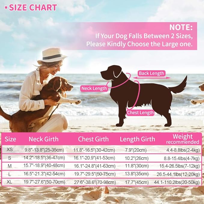 EMUST Dog Life Vests, Dogs Floats for Swimming, Boat, Pool, Ripstop Dog Life Jacket with High Buoyancy and Lift Handle for Small and Medium Breeds, (M,PinjiePink)