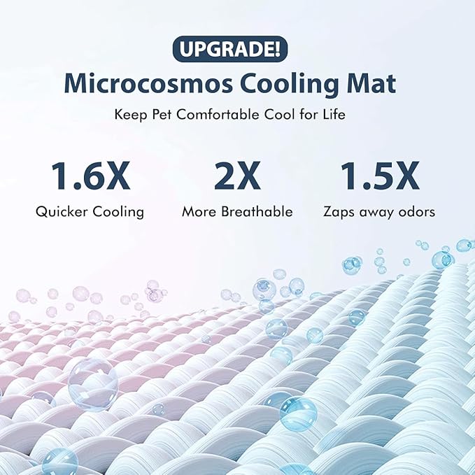 MICROCOSMOS Summer Cooling Mat & Sleeping Pad- Water Absorption Top, Materials Safe, Easy Carry, EZ Clean. Keep Cooling for Pets, Kids and Adults.(Drak Grey, 48" x24")
