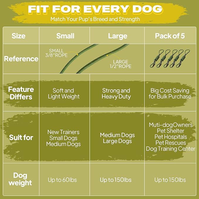 Fida Durable Slip Lead Dog Leash, 6 FT x 3/8" Heavy Duty Comfortable Strong Rope Slip Lead for Small Dogs and Puppies, No Pull Pet Training Leash with Highly Reflective(3/8", Green)