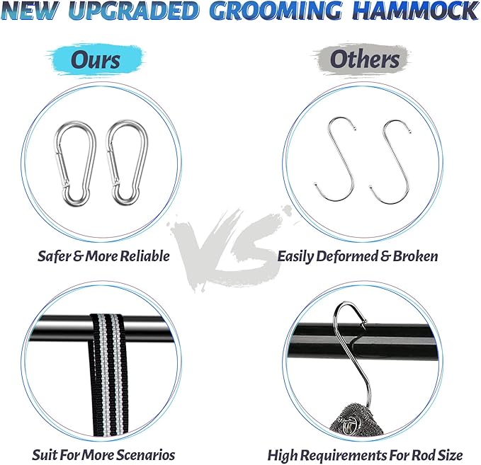 ATESON Pet Dog Grooming Hammock Harness for Nail Trimming (S 30lb), Dog Sling for Cutting Nail, Dog Hanging Holder Hanger for Clipping Nail with Nail Clippers, Nail File, Pet Comb