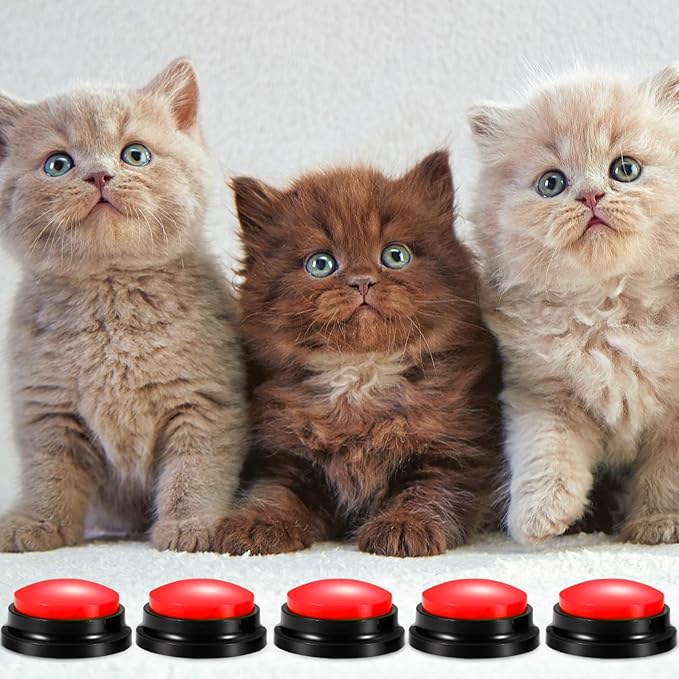 Chumia 12 Pcs Voice Recording Button, Dog Buttons for Communication 30 Second Record & Playback Pet Talking Training Buzzers Funny Gift for Animal Office Home Study Family Game(Red)