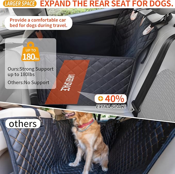 Large Dog Car Seat Cover for Back Seat Half Dog Hammock for Car for Large Dogs