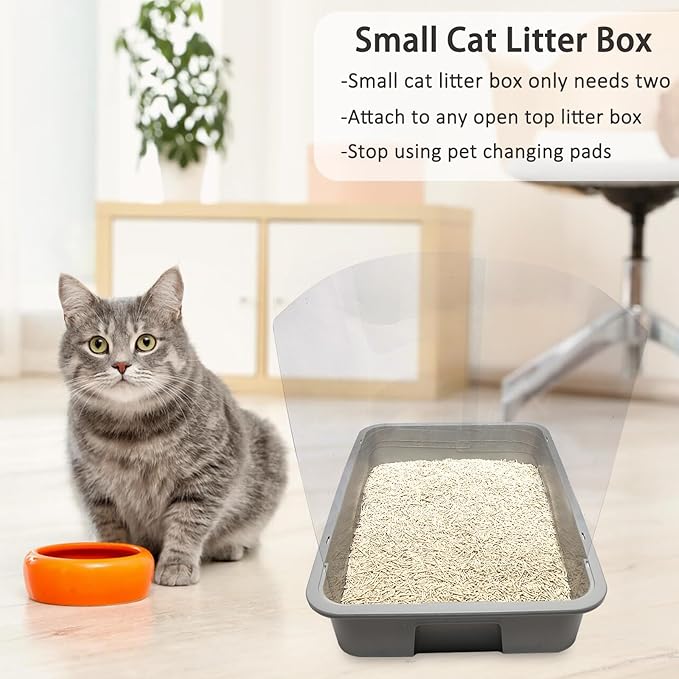 YOILES 4PCS Cat Litter Box Pee Shields,Transparent Easy Clean Splash Guard for Open Top Litter Pan 14.5×11.5in- Litter Box Not Included (4, Clear)