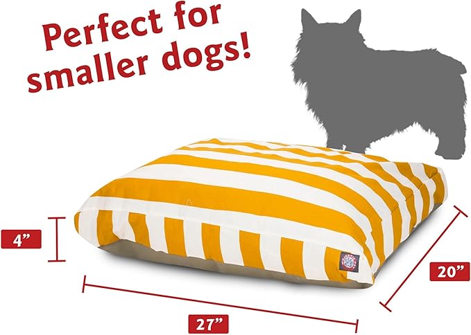Majestic Pet Shredded Memory Foam Dog Bed Small with Removable Washable Cover – Rectangle Orthopedic Dog Bed–Durable Dog Crate Bed-Flat Dog Bed for Senior Dogs - (27x20) S - Villa - Orange