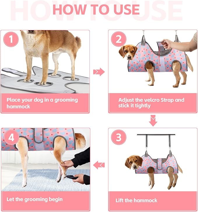 Pet Grooming Hammock for Cats & XS Small Dogs with Nail Clippers/Nail Trimmers, Dog Grooming Harness for Nail Trimming, Pet Grooming Sling Helper for Cutting Nails with Nail Clippers, Nail File