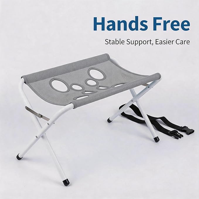 Pet Grooming Solutions Foldable Pet Grooming Hammock Stand for Small Cats and Dogs, Gray Breathable Mesh, Bathing, Nail Clipping, Grooming