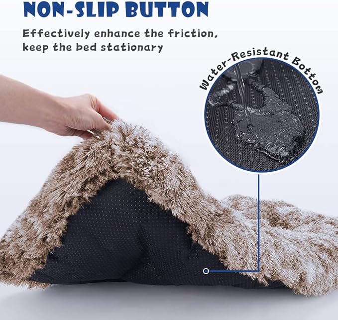 Dog Bed Crate Pad Plush Soft Dog Crate Bed for Medium Dogs and Cats Washable Anti-Slip Kennel Crate Mats for Sleeping and Anti Anxiety M