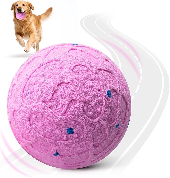 KITPLUS Smart Interactive Dog Toy Ball - Automatic Moving, Bouncing & Rolling, 3 Play Modes, Chew-Proof E-TPU, Waterproof, USB Rechargeable, Active Pet Ball for Medium & Large Dogs, Pink