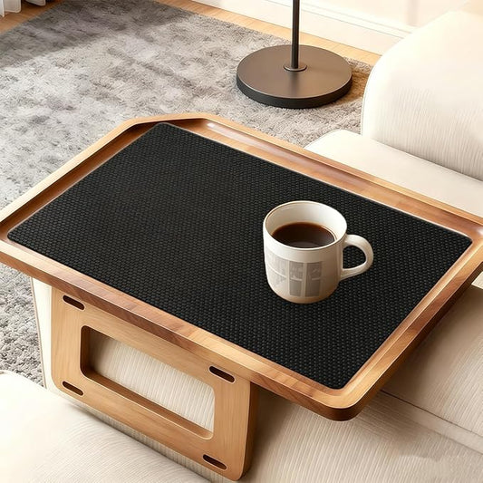 2MM Thick Black Non-Slip Grip Mat - Washable & Cut-to-Fit, Multi-Use Anti-Slip Pad for Furniture, Pet Bowls, Folding Walker, Desks, and Crafts，Couch Arm Table，Guitar Non Slip Pad