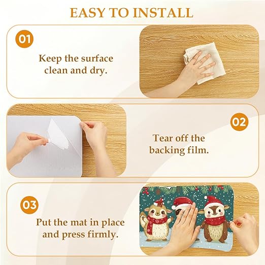 Animal Cute Sloth Christmas Stair Treads for Wooden Steps Indoor Washable Staircase Carpet 10PCS 30"x7.8" Stair Step Treads Non-Slip Staircase Covers Peel and Stick Safety Mat for Kids Elders Pets