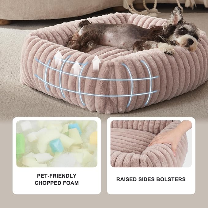 FURTIME Medium Dog Beds for Medium Dogs Washable, Orthopedic Dog Bed, Rectangle Warming Soft Calming Sleeping Puppy Bed Durable Pet Bed with Anti-Slip Bottom