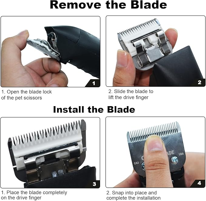 3Pack #30 Blade Dog Grooming Clipper Replacement Blades Compatible with Wahl/Oster Dog Clippers,Detachable Ceramic Blade & Stainless Steel Blade,Size-30, 1/50-Inch Cut Length (64260)