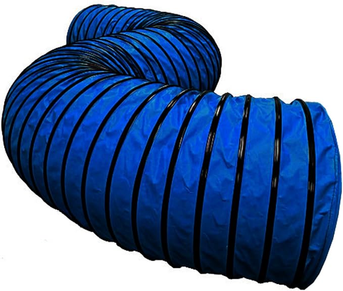 Cool Runners Lightweight 470GSM PVC Round Dog Agility Tunnel, 8" Pitch, 15-Feet by 24-Inch, Blue