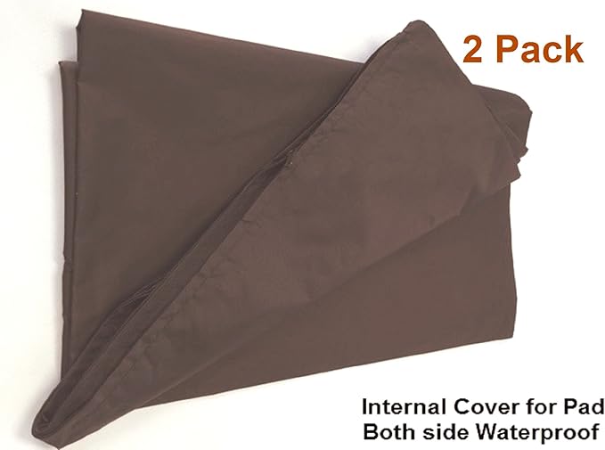 Dogbed4less 2 Pack Internal Duvet Case Waterproof Zipper Dog Bed Cover for Small Medium 35"x20"X4" Memory Foam Pad Pet Bed - 39"X24" Flat